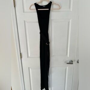 Bodycon ribbed dress with side slit - small